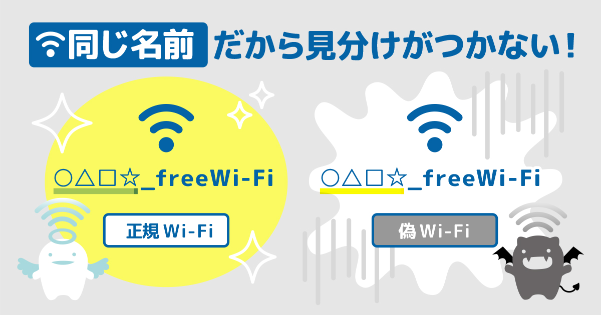 正規Wi-Fiと偽Wi-Fiのイメージ